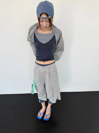 [2 colors] Half Cargo Bermuda Pants