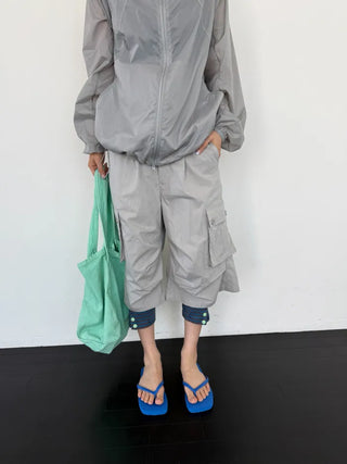 [2 colors] Half Cargo Bermuda Pants