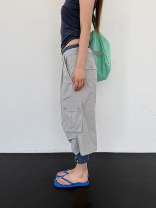 [2 colors] Half Cargo Bermuda Pants