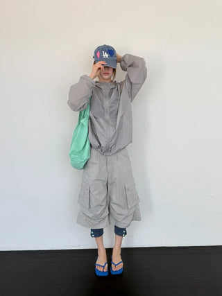 [2 colors] Half Cargo Bermuda Pants