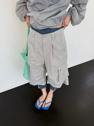 [2 colors] Half Cargo Bermuda Pants