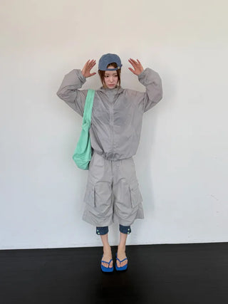 [2 colors] Half Cargo Bermuda Pants