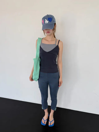 [3 colors] Double sleeveless jacket