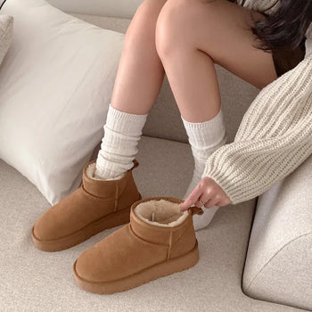 Cowhide mini suede boots (1 color)