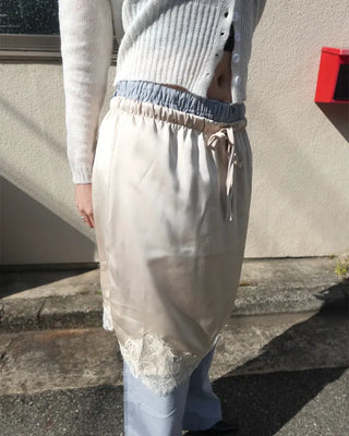 Linen wide-leg pants with elastic waistband