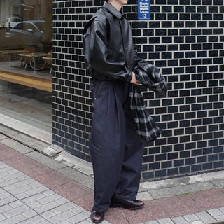 Checked Shirring Scarf