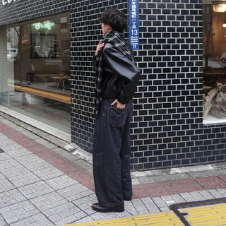 Checked Shirring Scarf