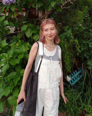 Kangaroo pocket cotton wide overalls