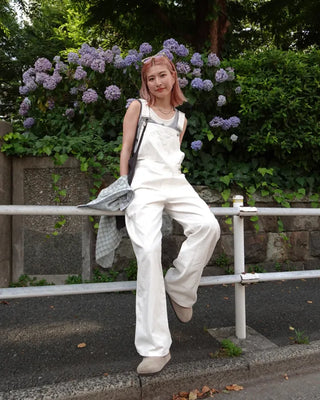Kangaroo pocket cotton wide overalls