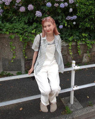Kangaroo pocket cotton wide overalls