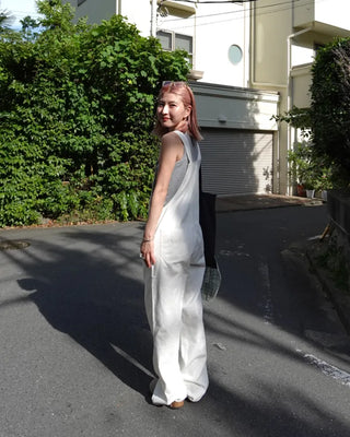 Kangaroo pocket cotton wide overalls