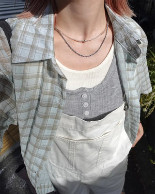 Kangaroo pocket cotton wide overalls
