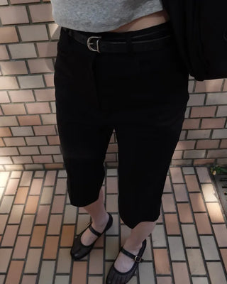 Slit hem slacks capri pants