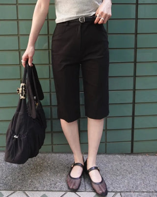 Slit hem slacks capri pants