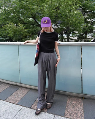 (Unisex) Pinstripe Double-Pleat Slacks