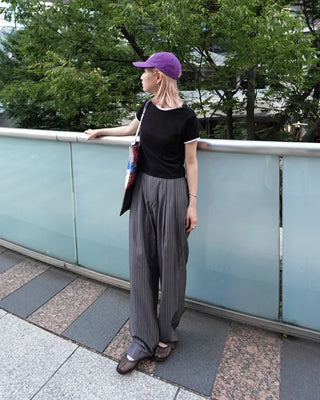 (Unisex) Pinstripe Double-Pleat Slacks
