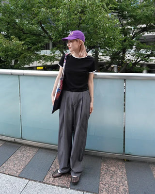 (Unisex) Pinstripe Double-Pleat Slacks
