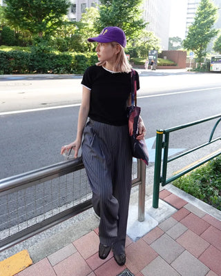 (Unisex) Pinstripe Double-Pleat Slacks