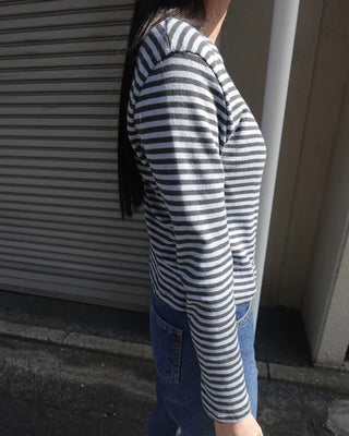 Striped simple long-sleeved T-shirt