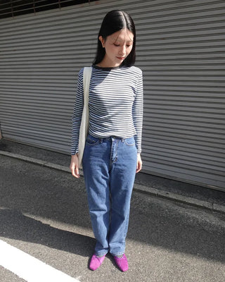 Striped simple long-sleeved T-shirt