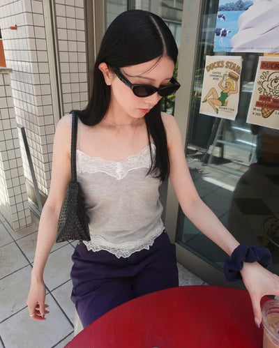 Lace-point camisole