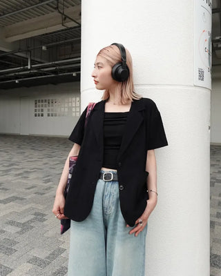 Linen Oversized Half Jacket