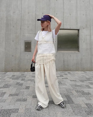 (Unisex) Wide Fit Pintuck Pants