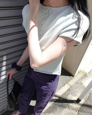 Pentagon pocket herringbone striped cotton pants