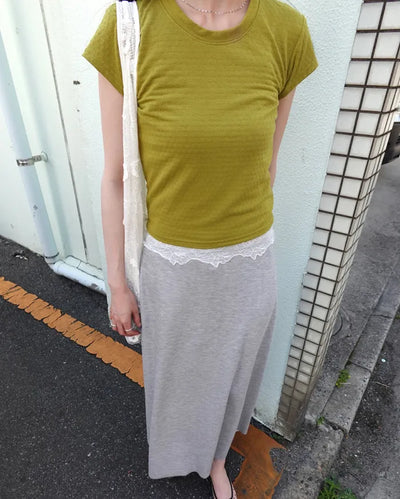 Jacquard casual short-sleeved T-shirt