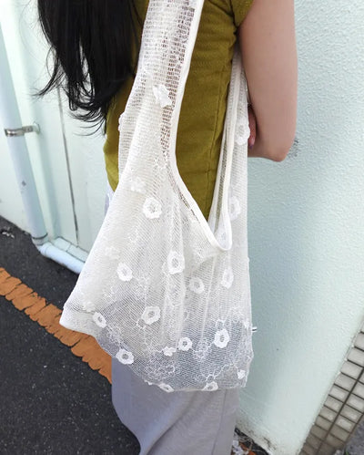Flower Lace Tulle Tote Bag