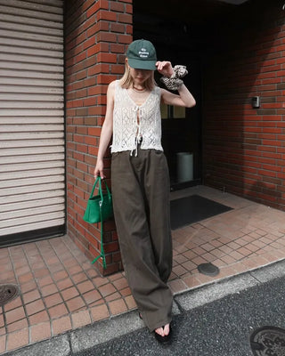 Cotton wide-leg pants