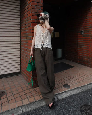 Cotton wide-leg pants