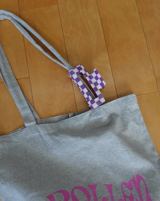 Block Check Square Hair Clip