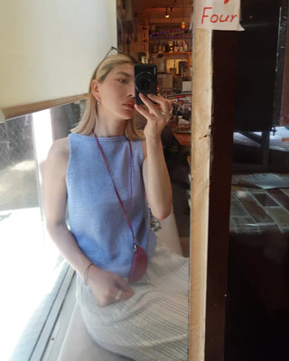 Summer knit sleeveless top