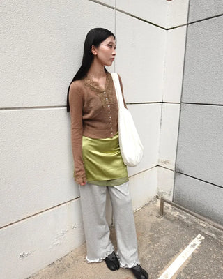 Satin mini skirt