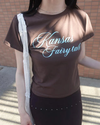Lettering Slim Short-Sleeve T-Shirt