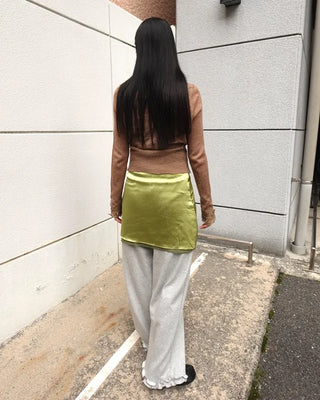 Satin mini skirt