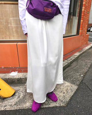 Suede ribbon flat shoes