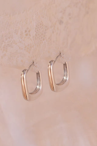 Silver Rectangle Earrings