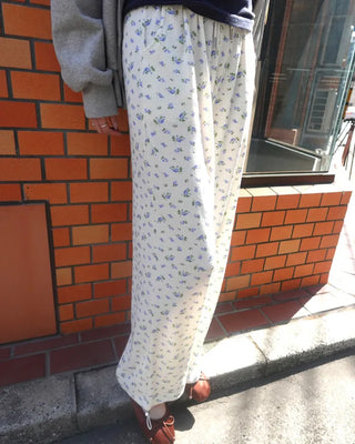 Floral Pattern Banding Pants