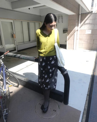 Flower Chiffon Midi Skirt
