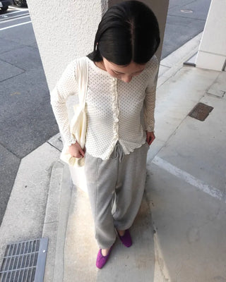 Polka Dot Frill Cardigan