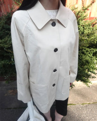 Square pocket single half trench coat