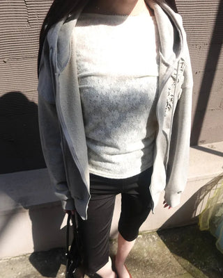Flower Patch Hooded Zip-Up Hoodie