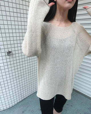 Boat neck raglan knit
