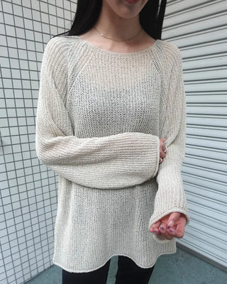 Boat neck raglan knit