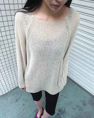 Boat neck raglan knit