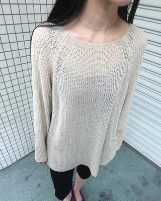 Boat neck raglan knit