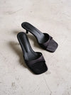 Modern satin square heel sandals