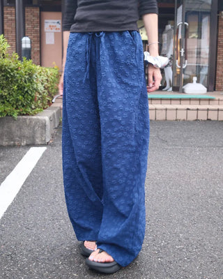 Embossed Flower Pants